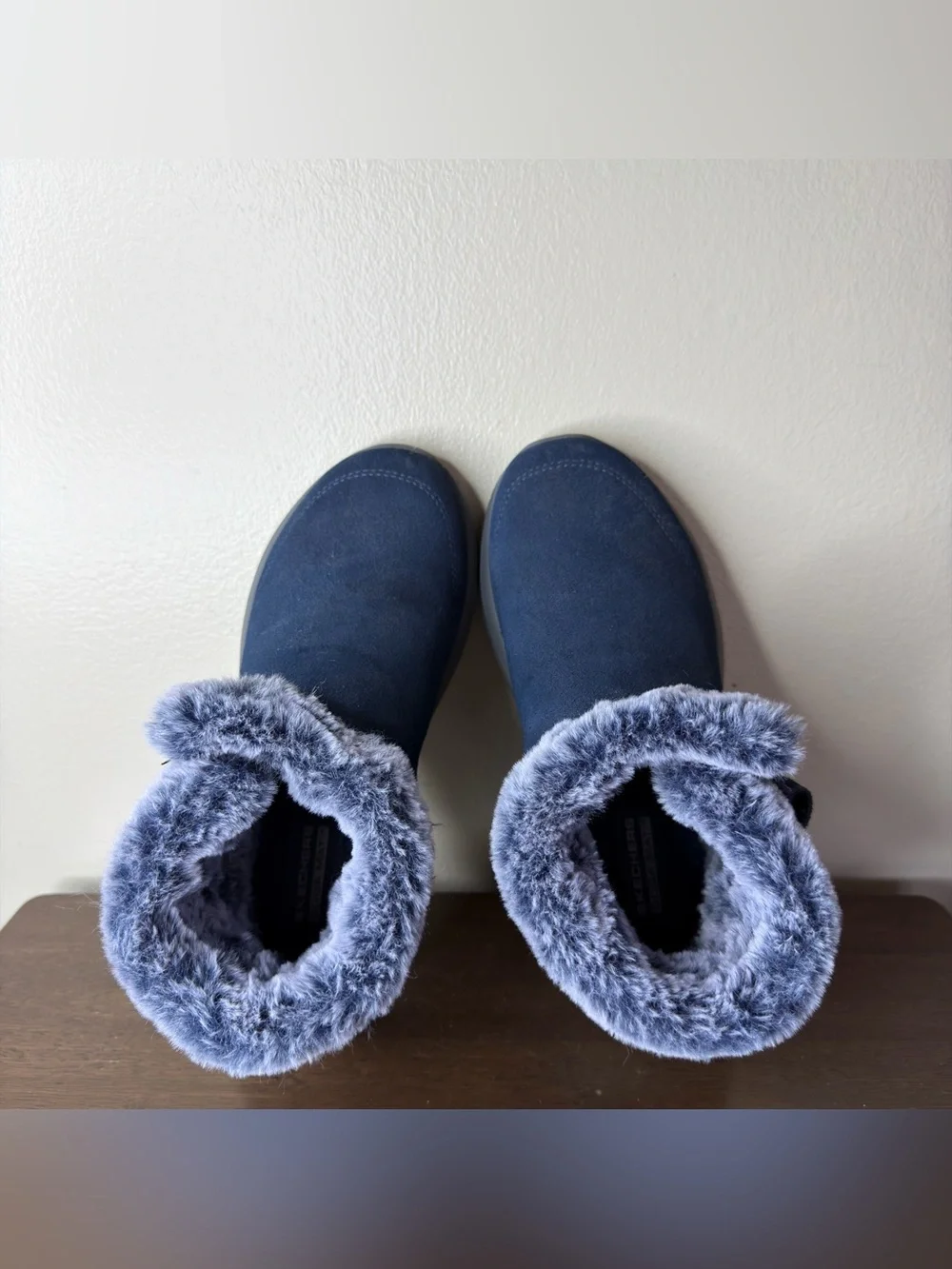 Skechers On the Go City 2 Blue Suede & Faux Fur Boots 6 Womens